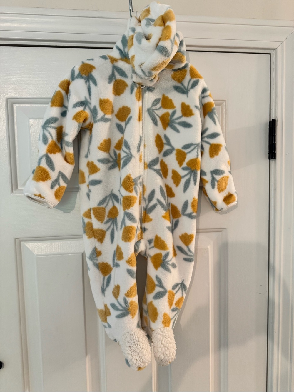 6-9m chick pea plush fleece zip up